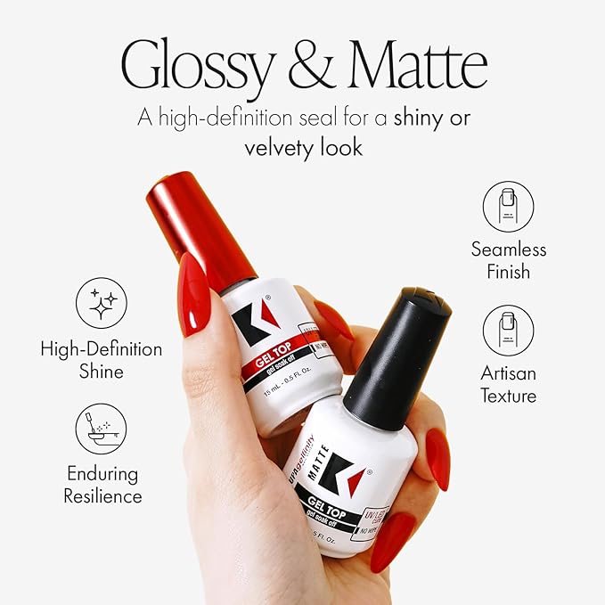 KUPA Gelfinity Base Coat & Glossy Top Coat & Matte Top Coat Trio Set, No-Wipe, Long-Lasting Soak-Off Formula, Chip-Resistant, UV/LED Gel Polish, 0.5 Fl Oz (Pack of 3)
