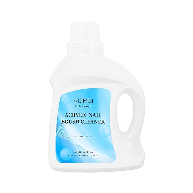 AIJIMEI Acrylic Nail Brush Cleaner 17FL.OZ 500ml Acrylic Brush Cleaner Restorer Liquid Solution for Acrylic Paint Brush Cleaner Nails Acrylic Powder Painting Acrylic Gel Nail Brush Cleaner