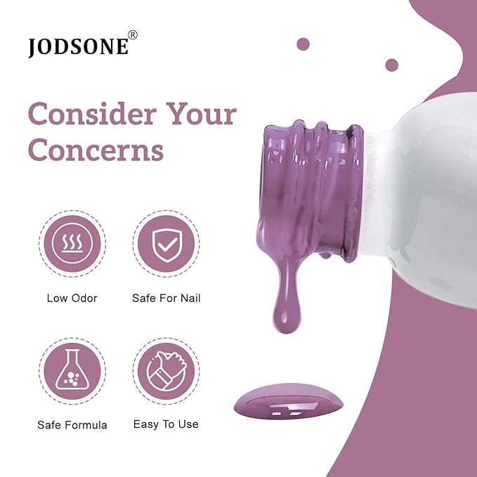 JODSONE Gel Nail Polish Light Purple 16.5ml Gel Polish Nail Gift Soak Off U V Nail Lamp Art Manicure Salon DIY Home for Women Girls