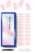 Semi Cured Gel Nail Strips - UV Light Gel Nail Stickers - 20 Long Lasting Salon Quality Wraps (Blushing Nude)