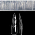 3D Diamond Shaped Polygel Nail, Extension Clear Full Cover False Nail Tips, Hybrid Gel Acrylic Nail, Diamond Fake Nails, 14 Sizes Building Artificial Press on Nail (style 8, 120pcs)
