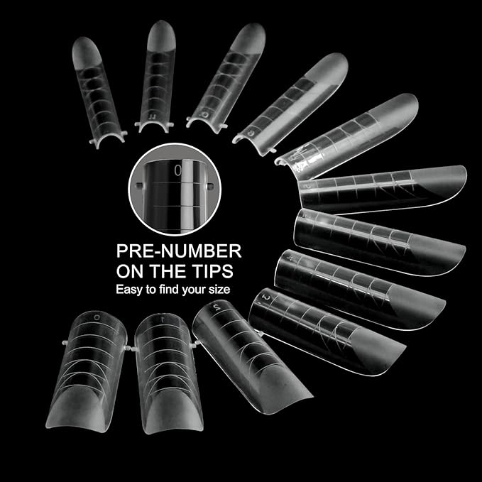 120 Pcs Dual Nail Forms,Matte Square & C-Curved Extension Poly Nail Gel Nail Molds 12 Sizes for Gel Glue, Full Cover Nail Art Design Salon & DIY