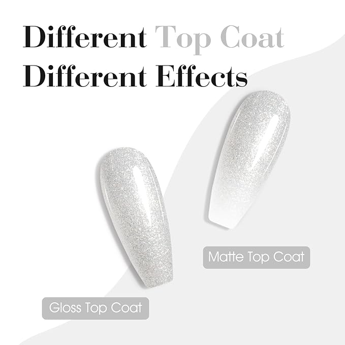CANNI Glitter Silver Gel Nail Polish, 1Pcs Silver Sparkly Gel Polish Shiny Glitter Color Soak Off U V Nail Manicure Salon DIY at Home