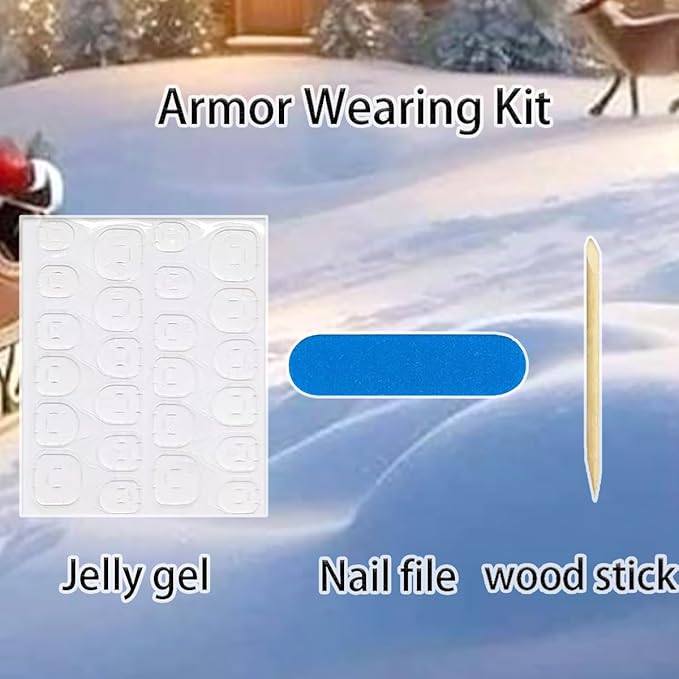 24pcs Christmas Press on Nails Short Square Fake Nails Cute Reindeer False Nails with 3D Pearl Gold Silver Gems Design Winter Pink Glossy Glue on Nails Full Cover Artificial Stick on Nail for Women
