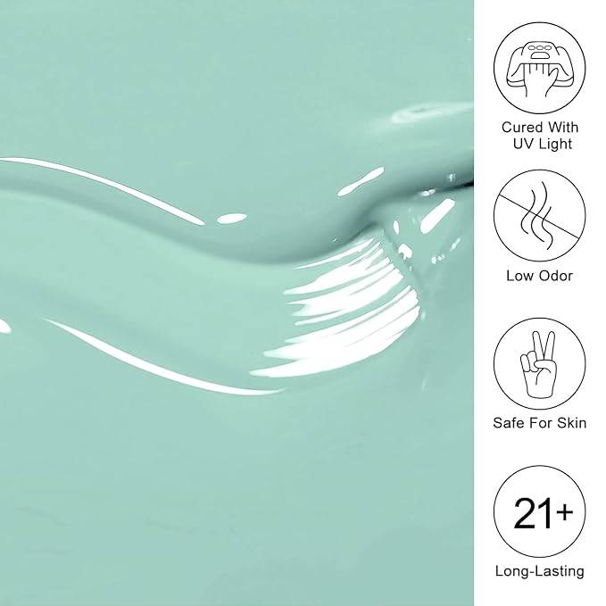 Imtiti Green Gel Nail Polish, 0.5 Fl Oz Sage Green Soak Off LED UV Polish for Spring Summer DIY Nail Art Starter Manicure Salon Kit