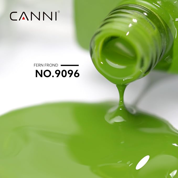 CANNI Green Gel Nail Polish, 1Pcs Pastel Lime Sage Light Green Gel Polish Bringt Mint Color High Gloss Soak Off U V French Nail Manicure Salon DIY