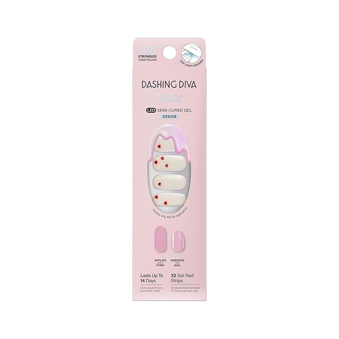 Dashing Diva Glaze Nail Strip Set - It's Fate - Long Lasting, Chip Resistant, Semi-Cured Gel Nails - 4-Piece Manicure Kit with 32 Strips