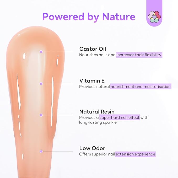 SAVILAND Poly Gel Nail Colors: Easy Poly gel Nail Kit Starter Kit with Slip Solution Mini U V/LED Lamp, Sheer & Sparkle 4 Nourishing Poly Gel Colors for Lasting Shine 28 Days Home DIY Manicure Tools