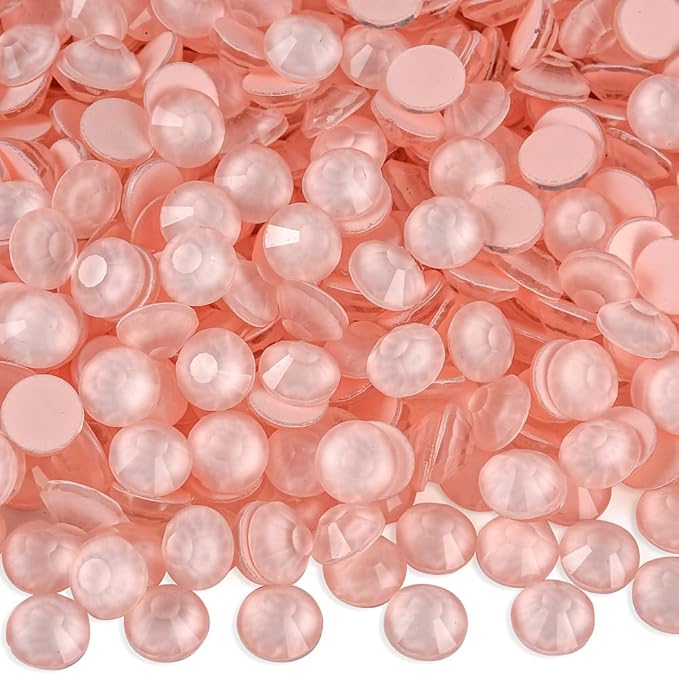 Blinginbox Flatback Rhinestones Round Gems, 1440pcs Luminous Series Glass Stone Neon Gems Non Hotfix Crystal Rhinestones for Nail Charms Crafts Clothes Tumblers,Mac. Peach Luminous,SS20.