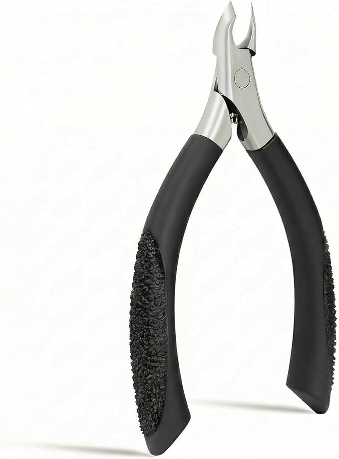 Cuticle Nippers, Nail Clippers & Cuticle Trimmer with Extra Long Thickened Handle, Nail Cutter - Precision Manicure Kit for Women, Toenail Clippers, Scissors and Supplies Tools (Black - 1 PACK)