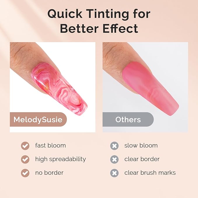 MelodySusie Hema Free Blooming Gel for Nail Design, Marble Watercolor UV Nail Polish, Spreading Effect Gel Nail Art Supplies, Nail Salon Manicure at Home for Women, 0.53 Fl Oz 2PCS