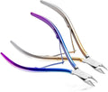 Cuticle Nipper, Polished Coated Durable Trimmer, Nail Clipper with Fine Edge, Comfort Grip Cuticle Cutter and Remover Tool Kit for Nail Care (Yellow+Blue-2 PACK)