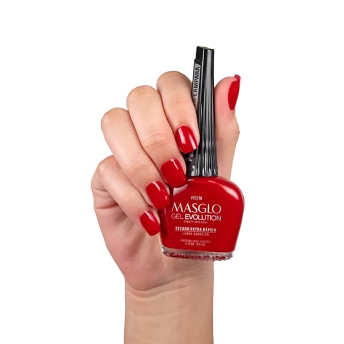 MASGLO Gel Evolution – Nail Polish No UV/LED Lamp Needed, Fast-Drying, 12-Day Wear, 14-Free Formula, High-Gloss Finish, vegan (0.5 oz)