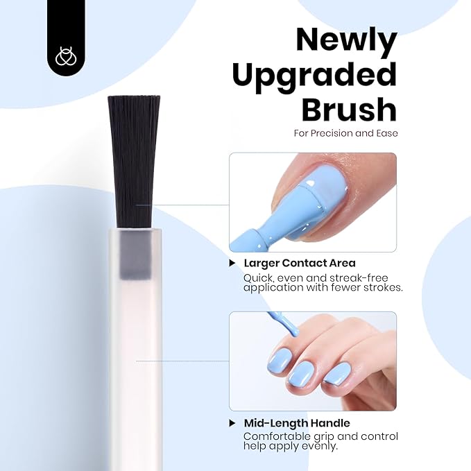 Beetles Light Blue Gel Nail Polish - Hema Free Pastel Baby Blue Gel Polish, 8ML/0.27Fl Oz Soak Off UV LED Lamp Pastel Nails Art, Long-Lasting Manicure Salon DIY Home Easter Spring Nails