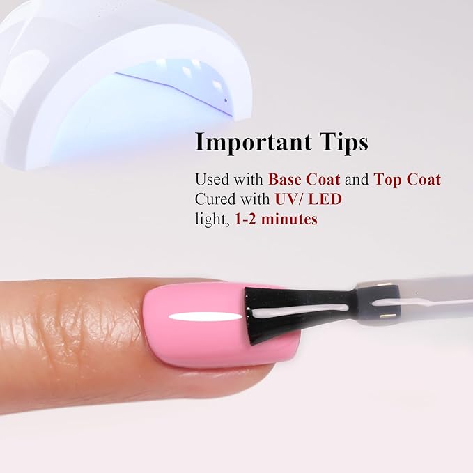 Gel Polish, 0.5 Fl Oz Baby Pink Gel Nail Polish Spring Summer Soak off LED UV Gel Nail Polish Art Starter Manicure Salon DIY Nail Gel Polish