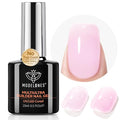 modelones Builder Nail Gel, Baby Pink Builder for Nails No Top Coat Needed, C-Curve Sculpting, Glossy Jelly Finish Light Pastel Pink, No-Wipe, 9-in-One LED Lamp Cured Color Rubber Base Gel Polish