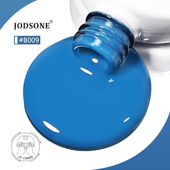 JODSONE Blue Gel Nail Polish 16.5ml Blue Gel Polish High Gloss Soak Off U V Manicure Salon DIY at Home