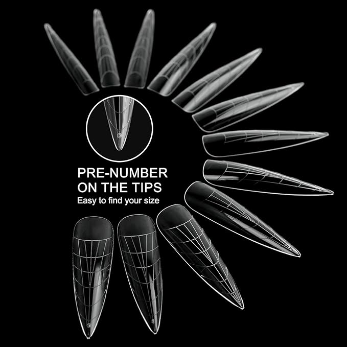 120Pcs Dual Nail Forms,Long Almond Extension Poly nail gel Nail Forms Full Cover Reusable Nail Molds 12 Sizes for Solid Nail Gel Glue Nail Art Design Salon&DIY(Extra Long Almond)