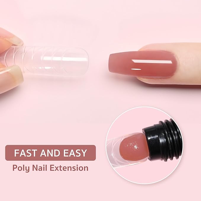 GAOY Poly Gel, 60g Pink Maroon Builder Gel Nail Enhancement for Beginner & Professional Salon DIY at Home