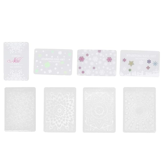 Manicure Stamping Plates, Fashionable Nail Stamper Kit 4Sets Double Ended Pen Colorful Rhinestones for Salon for Home