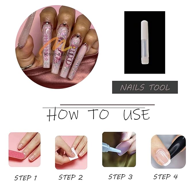 MISUD Press on Nails - Extra Long Square Fake Nails with Dollar Money, Acrylic Bling Glitter Rhinestone Design 24 pcs