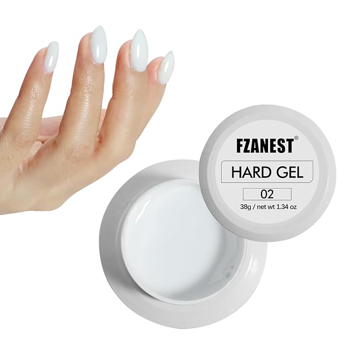 FZANEST Builder Gel for Nails Hema Tpo Free, Heat Free UV LED Hard Gel Building Strong Sculpting Extension Strengthen Professional Nail Art Manicure (Milky White, 1.34 Fl Oz (Pack of 1))
