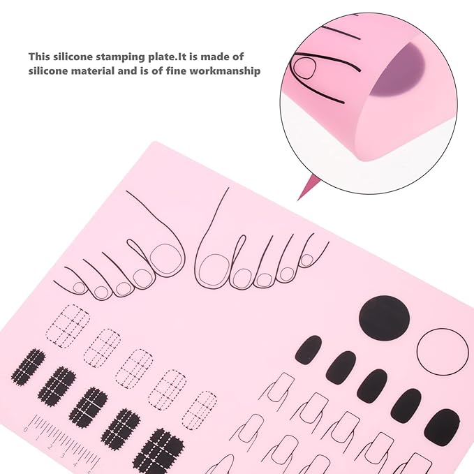 Nail Art Stamping Mat Workspace Stamping Plate Nail Polish Coloring Practice Pad Manicure Tools Nail Sticker Guide Transfer Table