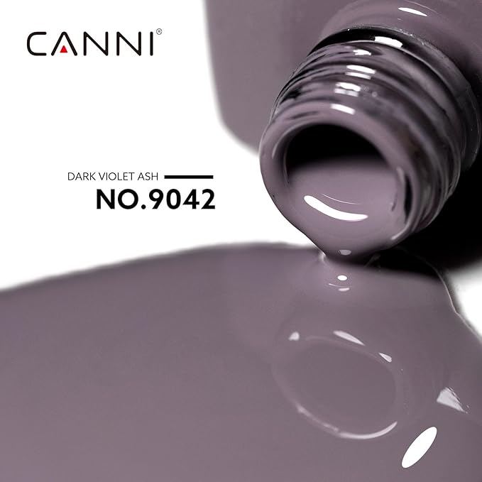 CANNI Grey Gel Nail Polish, 1Pcs Dark Grey Gel Polish Brown Color High Gloss Soak Off U V Nail Manicure Salon DIY