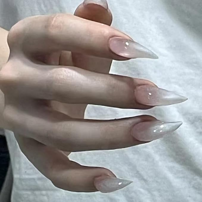 Luxury Press on Nails Medium Curved Stiletto Handmade Eagle Claw Unique Reusable ABS Material Fake Nails Dragon Claw False Nails with Designs Cat Claw Glossy Glue on Nail Thick Acrylic Nail(S)