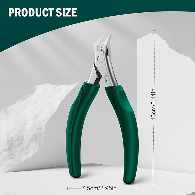 FVION Straight Blade Toenail Clippers, Comfort Handle Ingrown Toe Nail Clippers for Thick Nails for Seniors, Finger Nail Clippers for Adult (Green)