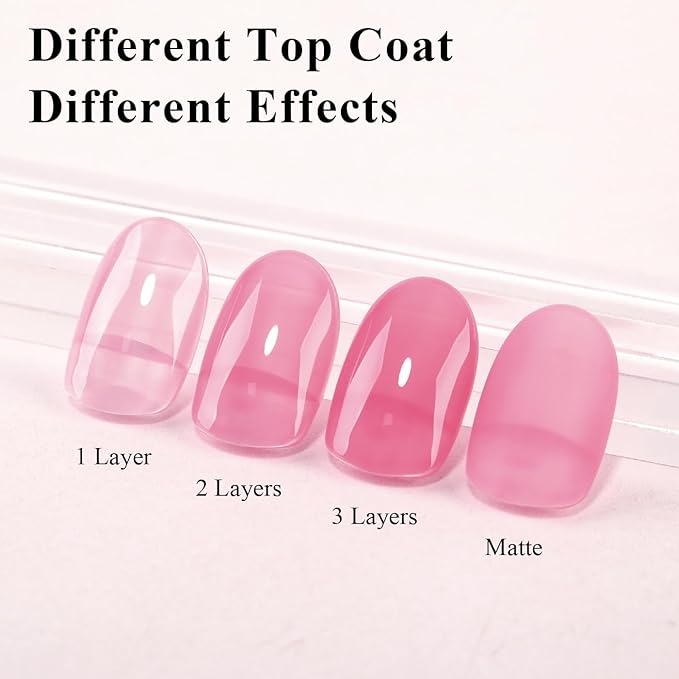 Imtiti Jelly Gel Nail Polish, 0.5 Fl Oz Rose Pink Sheer Jelly Gel Polish Soak Off LED UV Translucent DIY Nail Art Starter Manicure Salon