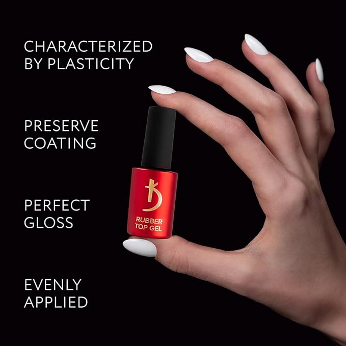 Kodi Professional BEST SET 2in1 Rubber BASE 8ml. (0.27oz) + Rubber TOP 7ml. (0.24oz) Gel LED/UV Nail Polish Coat Soak Off Original