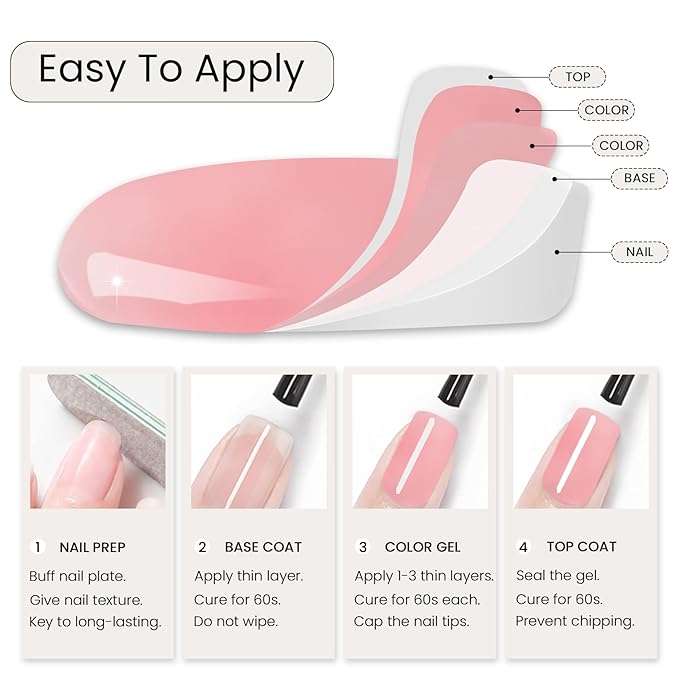MAYCHAO Jelly Gel Nail Polish 15ML 1Pc Mauve Pink Sheer Nail Polish Soak Off UV LED Nail Gel Polish Nail Art Starter Manicure Salon DIY at Home, 0.5 OZ
