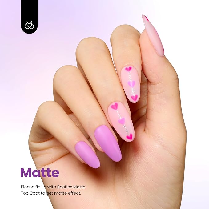 Beetles Purple Gel Nail Polish - 1 Pcs 15ml Pale Soft Purple Gel Polish Spring Colors All Season Soak Off DIY Manicure Salon Uv Fuchsia Shades Nail Art Design Gift for Women Girl