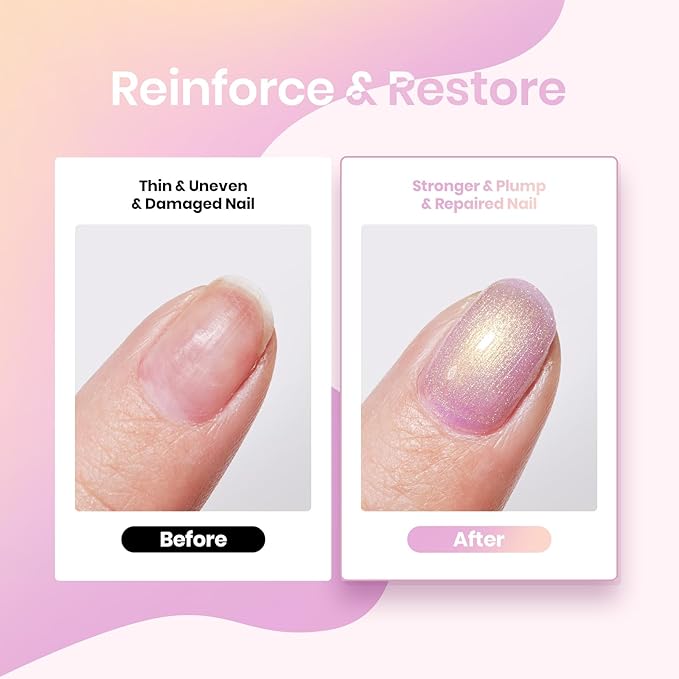 Beetles Pearl Rubber Base Gel Set- 6Pcs Pastel Rubber Base Coat Shimmer Pearl White Pink Purple Mermaid Nail Drawing Builder Gel 5-in-1 Soak Off Nail Strengthener UV Light Cure for Women