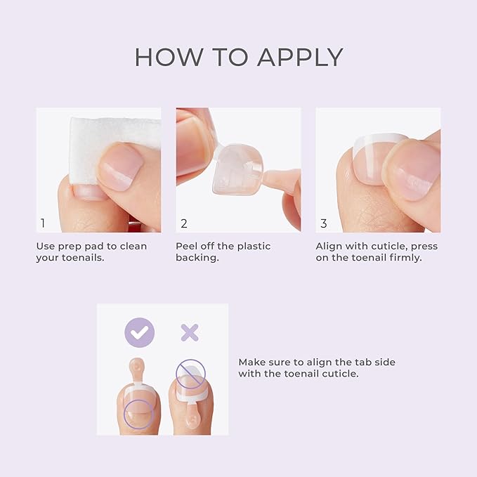 KISS imPRESS French Tip Press On Toenails, 'Blanc Chic', White, Short Squoval, Pedicure Nail Kit Includes 24 Press On Toenails, Prep Pad, Mini Nail File, & Pedicure Stick