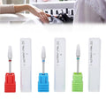 Nail Drill Bits Sets, 3pcs 3/32 Inch Conical Head Ceramic Nail Drill Bit Set Gel Removal Nail Polishing Grinding Bit Accessory Acrylic Nails Polish Cuticles for Home Salon Nail Manicure Pedicure