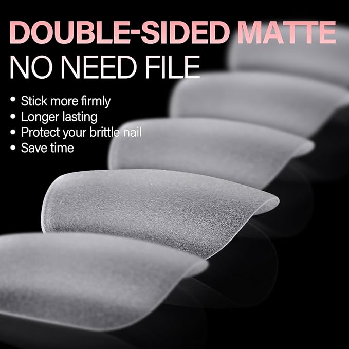 AILLSA Extra Short Square Nail Tips Gel Nails Tips Acrylic Press On Squoval Nail Tip 240 PCS False Full Cover Matte Nails Tip Kit 15 Sizes with Storage Box for Valentine's Day