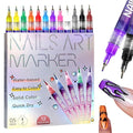 12 Colors Nail Art Pens Set, 2026 New Nail Markers for Gel Nails, DIY Nail Art Marker Drawing Painting Liner Polish Pens, Nail Art Tools for Graffiti Dotting Drawing Painting Point Liner DIY (2 Set)