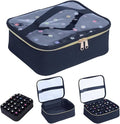 Small Clear Nail Polish Case Holds 30 bottles(15ml-0.5fl.oz) Nail Polish Organizer Multifunctional Nail Polish Bag organizer, Cosmetic Travel Makeup Cases for Women, Black