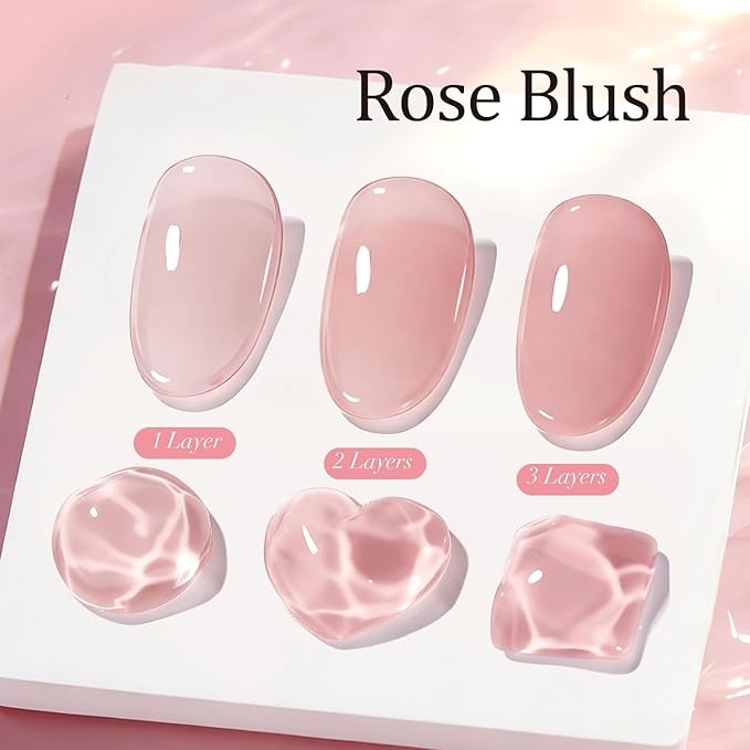 AZUREBEAUTY Builder Nail Gel, 18ml 7-in-1 Rose Blush, Beginner Friendly, 30-Day Nail Strengthener Extension Glue, For Home Salon DIY & Gifts