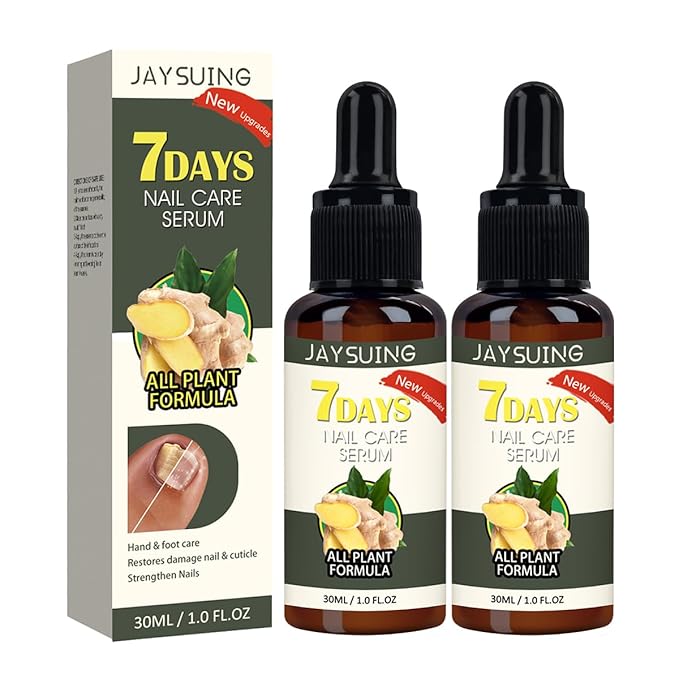 2PCS Ginger Nail Serum Solution, Ginger Cuticle Care Oil for Nails