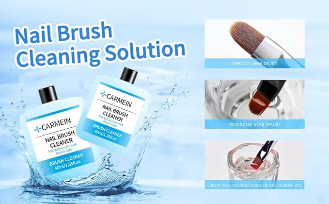 Nail Cleaner & Nail Brush Cleaner - Polyester Nail Gel Essential Kit(1PCS Nail cleaner 1PCS Nail Bursh Cleaner)