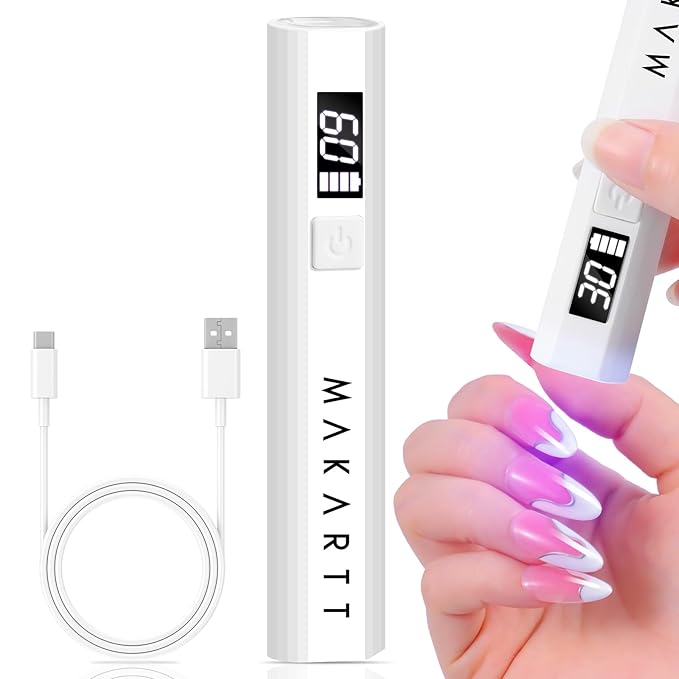 Makartt Nail Rhinestone Glue for Nails Bundle with Makartt UV Light for Gel Nails: Handheld Mini UV LED Nail Lamp Portable Lumière Nail Dryer for Curing Gel Polish Nail Glue Rechargeable USB