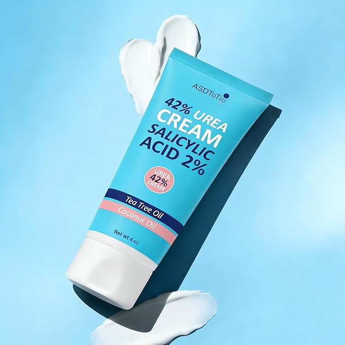 Urea Cream 42% - Foot Care for Dry Cracked Heels, Foot Lotion - With 2% Salicylic Acid, Tea Tree Oil, Shea Butter, Aloe Vera - For Feet, Hands, Heels, Elbows, Knees and More - 4 oz