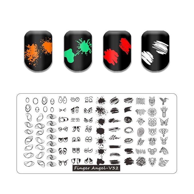 13pcs Stamping Nail Art Plates set 8 Stamping Plates with 2Stamper 2Scraper 1storage bag Nails Art Stamping Plate Scraper Stamper Set Leaves Flowers Animal Design Nail Template Image Plate