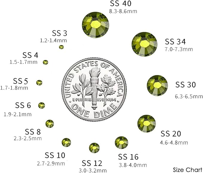 2880 Pieces SS16 Olivine Hotfix Rhinestones Flatback Round Crystal Glass Rhinestones Gems for Crafts Nail Face Art Clothes Shoes Bags DIY