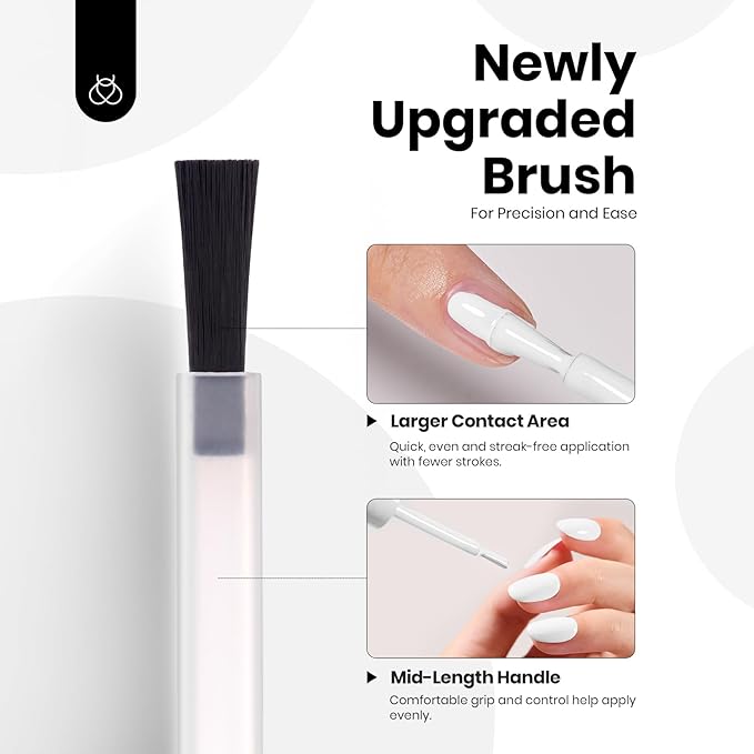 beetles Balck and White Gel Polish - Monochrome Aesthetics Hema-Free Black and White Color Gel Set, 2 Pcs 15ml Polish Soak Off Led French Nail Art Manicure Salon Diy at Home