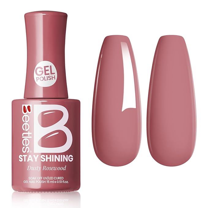 Beetles Pink Gel Polish - 15ML/0.51Fl Oz, Pink Gel Nail Polish, Same Color Same Bottle STAY SHINING Series, Soak Off UV LED Lamp Spring Nails Art, Long-Lasting Manicure Salon DIY Home Nails