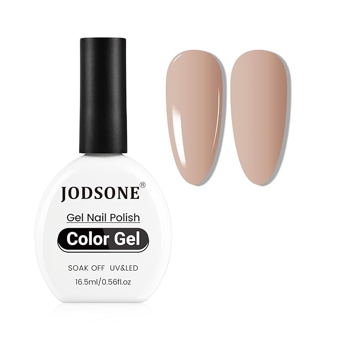 JODSONE 16.5ml Flesh Color Gel Polish U V Soak Off Nail Lacquer for Professional Manicures at Home Light Nude Nail Color for French Natural Nail Art Designs